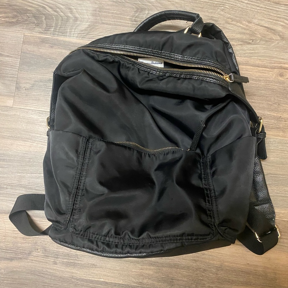 Tommy Bahama Leather Nylon Backpack